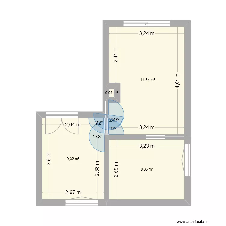 chambre parentale. Plan de 4 pièces et 32 m² chambre parentale. Plan de 4 pièces et 32 m²