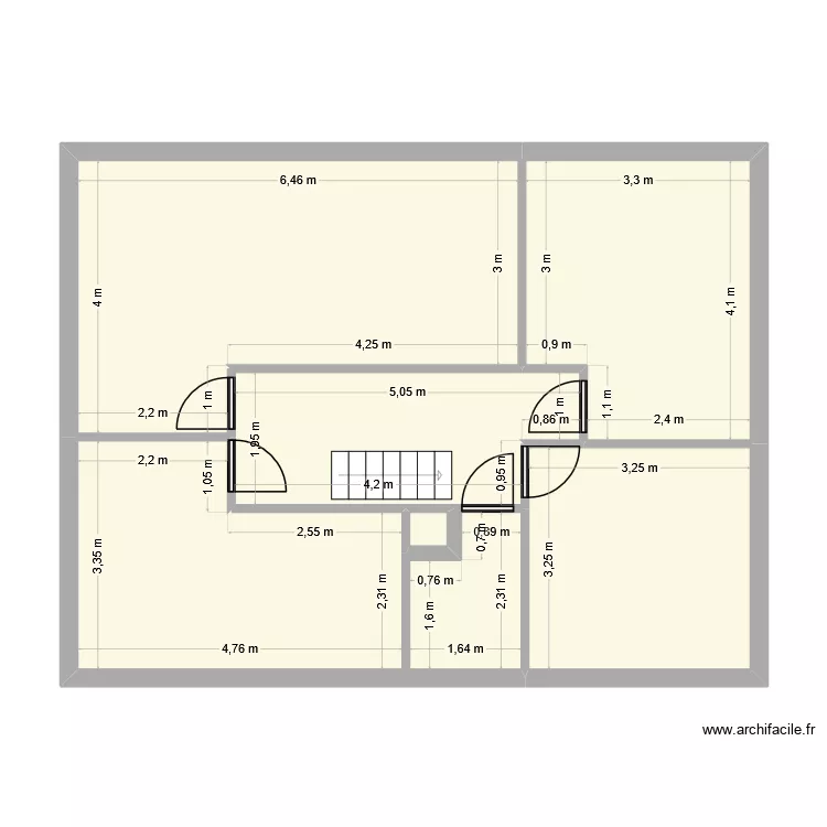fris&eacute;e &eacute;tage. Plan de 7  et 70 m²