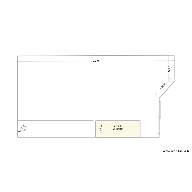 maison 1. Plan de 1  et 2 m²