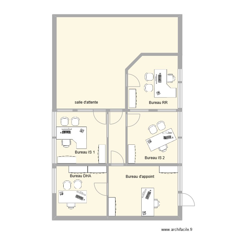 Beauchamp CHU. Plan de 7 pièces et 93 m2