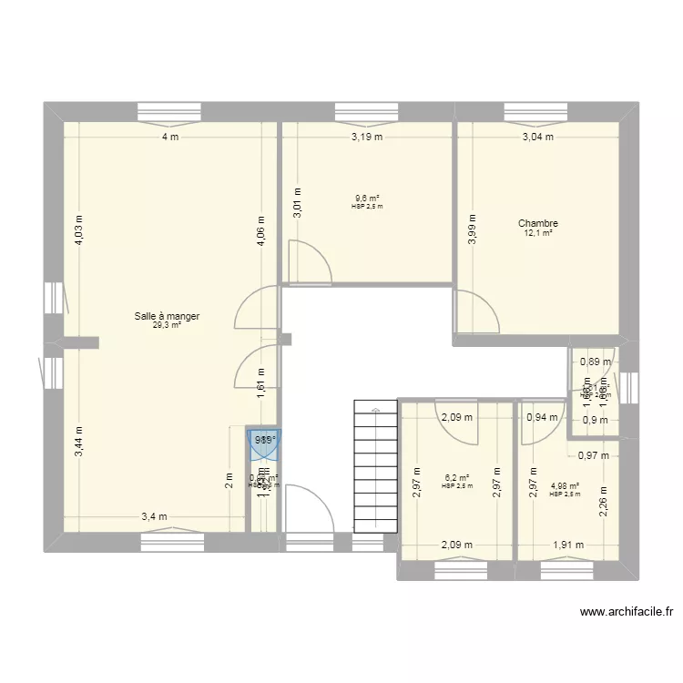 cuisine. Plan de 7  et 65 m²