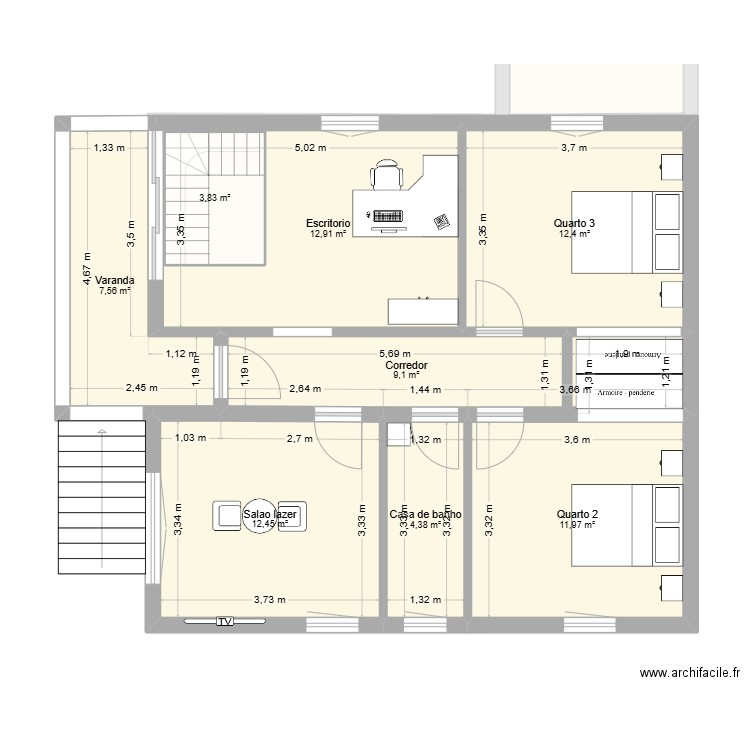 sonia ,elexandre only. Plan de 13 pièces et 156 m2