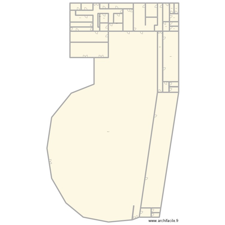 Cuisine Groupama. Plan de 30 pièces et 2457 m2