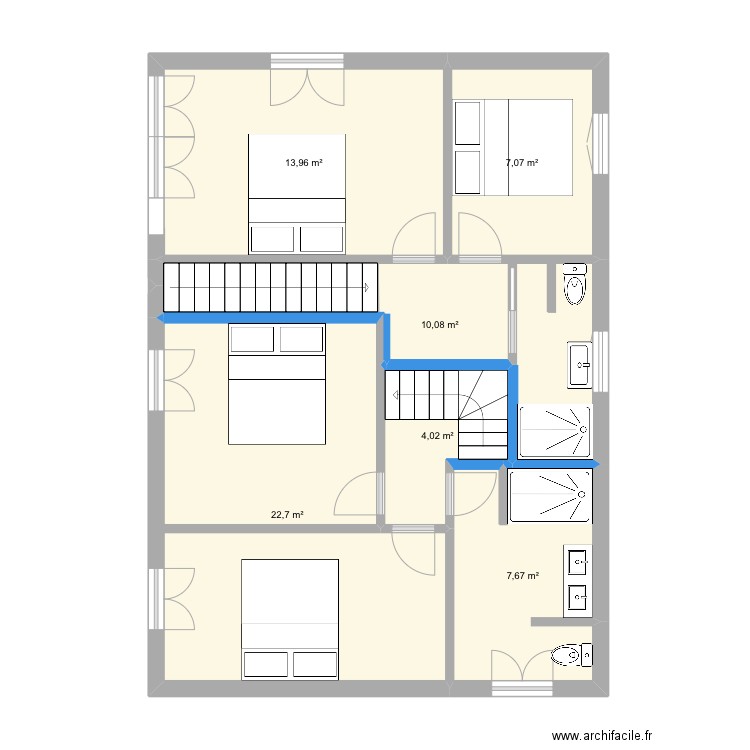 Paloumet Rdc. Plan de 8 pièces et 134 m2