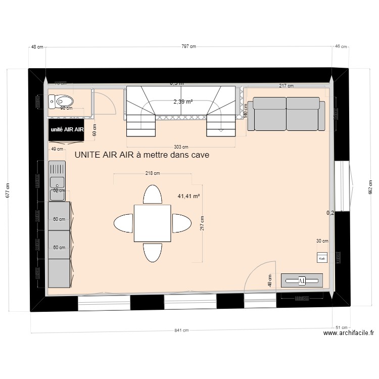 cotes 1er niveau RENANCOURT version définitive. Plan de 5 pièces et 44 m2