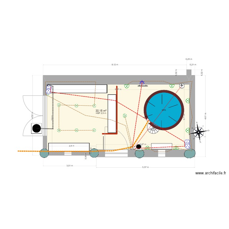 Garage futur élec. Plan de 1 pièce et 30 m2