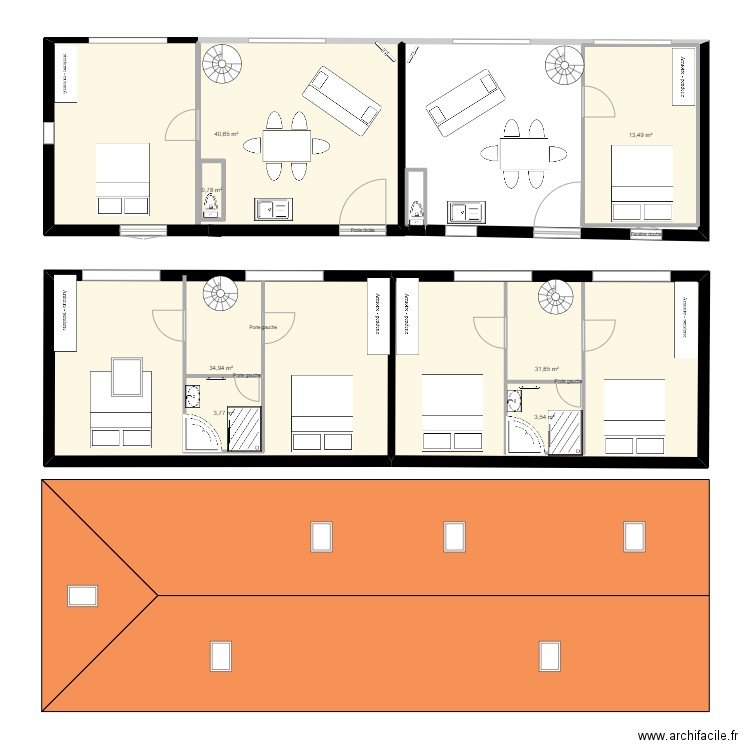2 gite boxe . Plan de 0 pièce et 0 m2