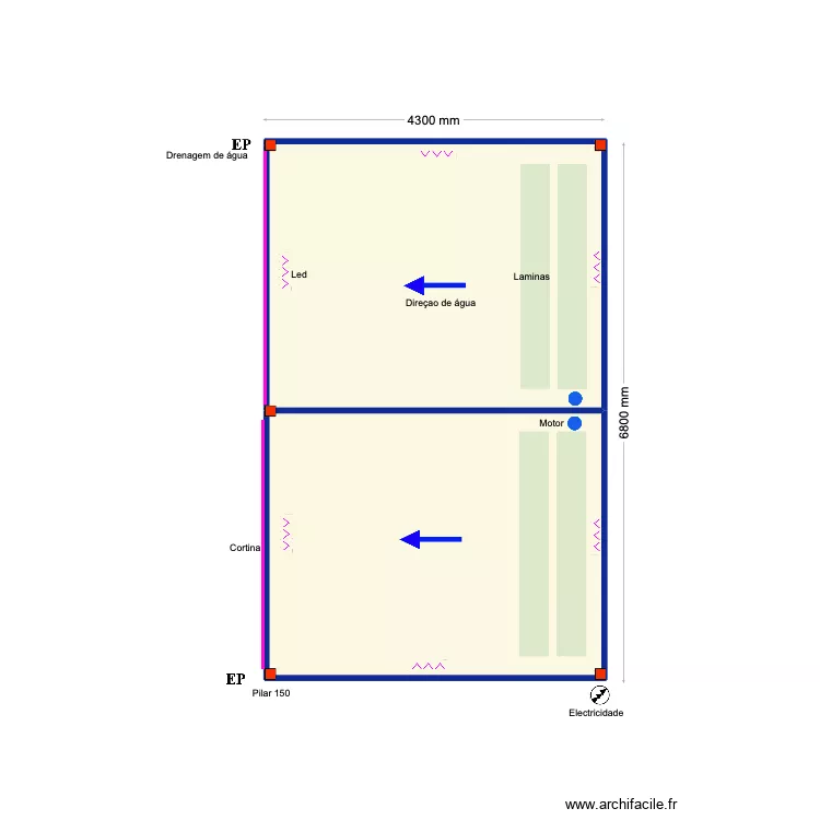Rui Silva. Plan de 2 pièces et 28 m²