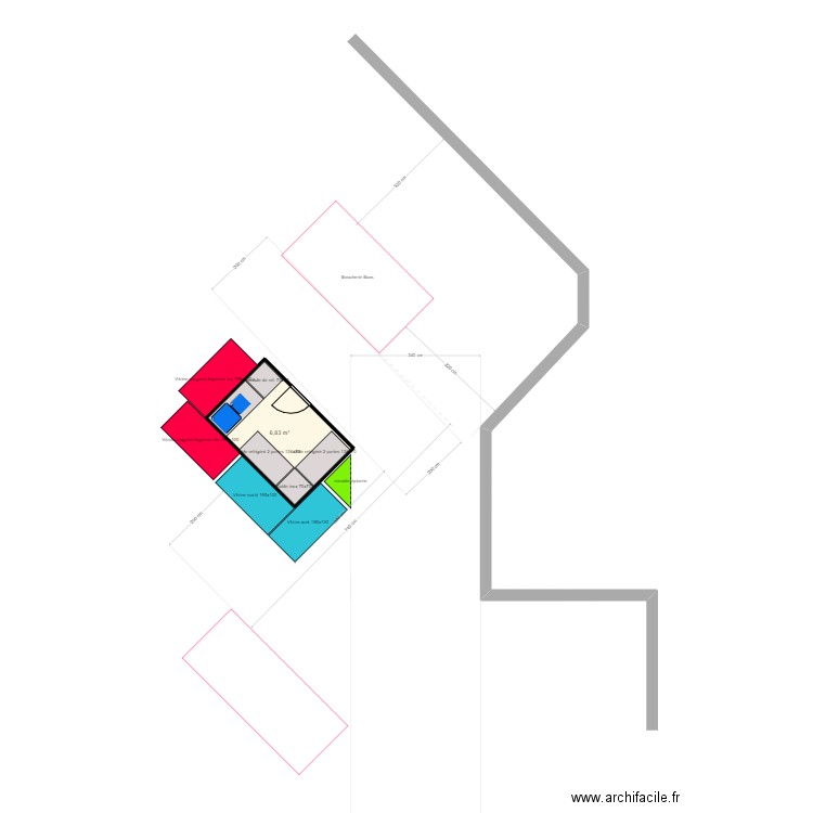 Blois stand v1. Plan de 1 pièce et 7 m2