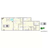 Plan avec projet avant et arri&egrave;re avec terrasse