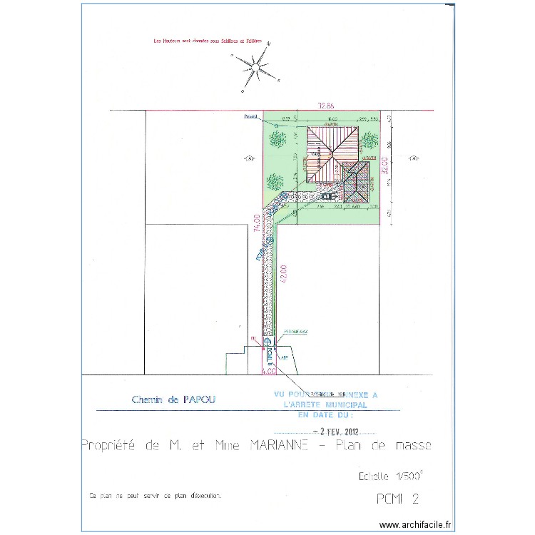 Plan de Masse avant travaux. Plan de 0 pièce et 0 m2