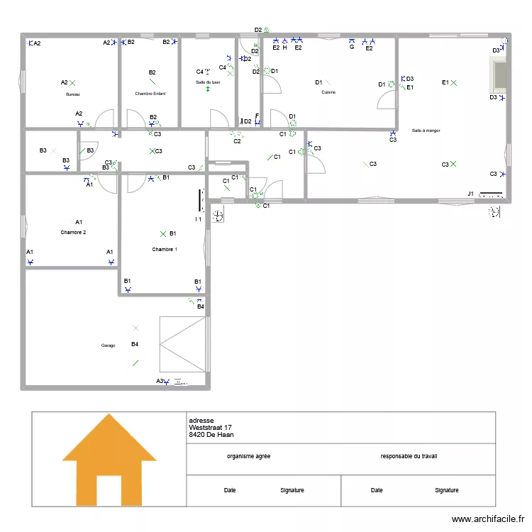 Maison Xavier. Plan de 