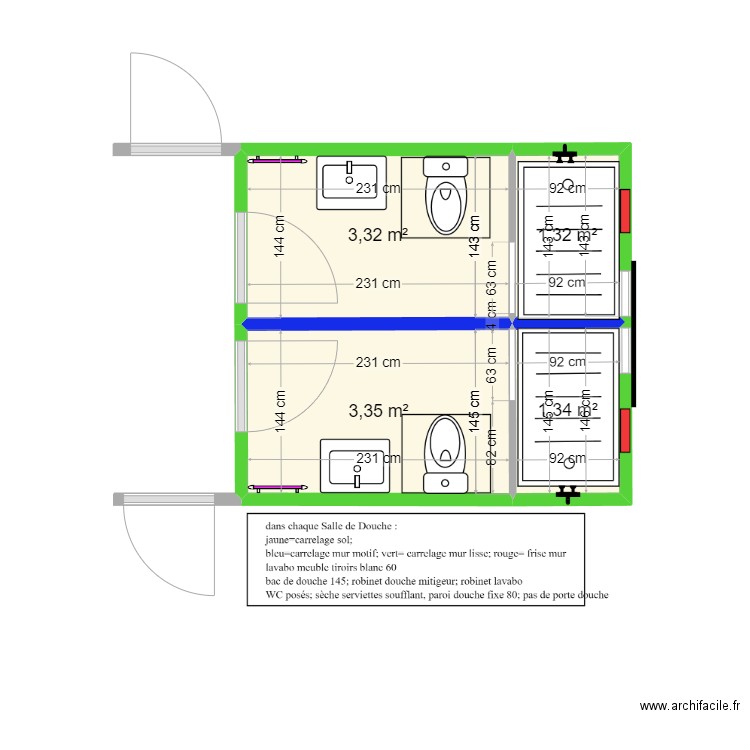 Montauroux SdB étage. Plan de 0 pièce et 0 m2