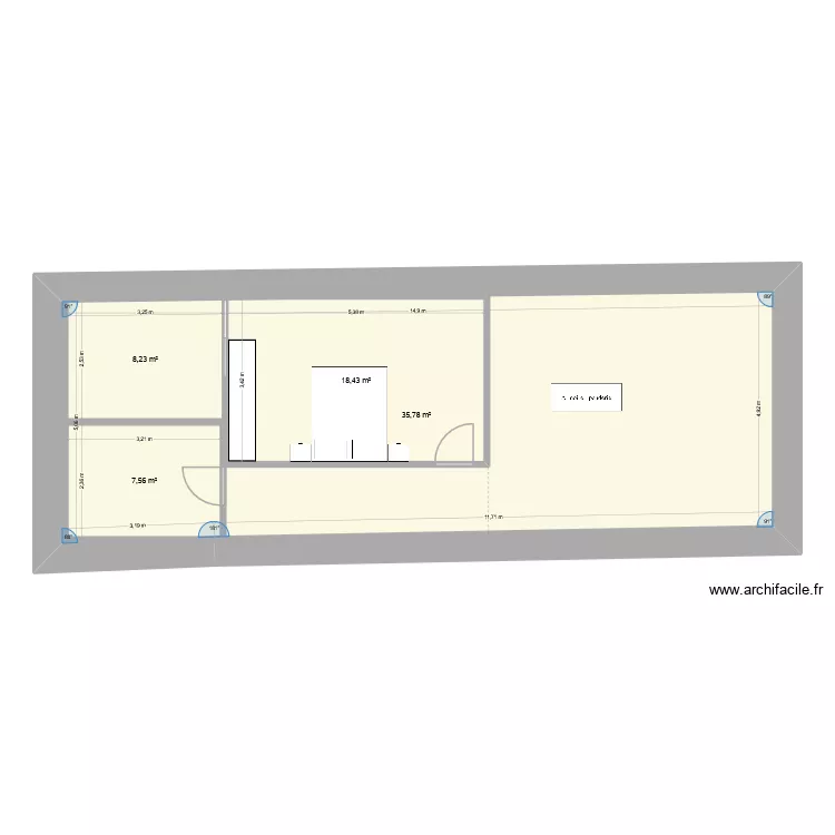 &Eacute;tage  Nord base. Plan de 4  et 108 m²