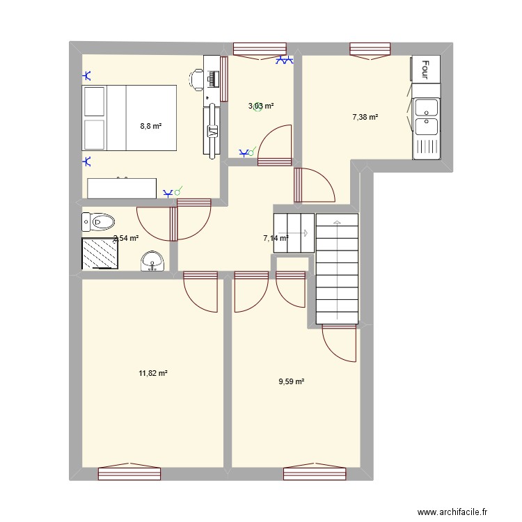casa pt. Plan de 7 pièces et 50 m2