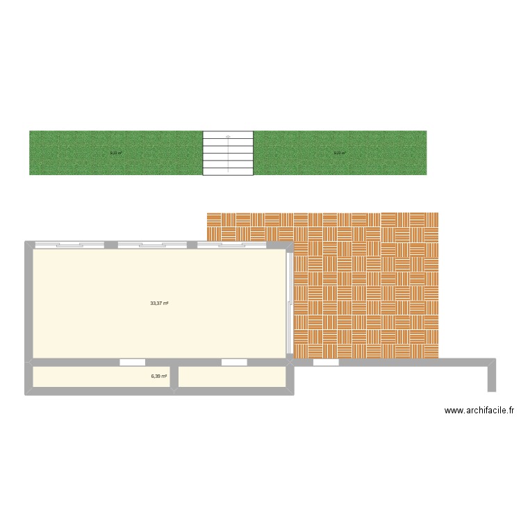 5sets. Plan de 2 pièces et 40 m2