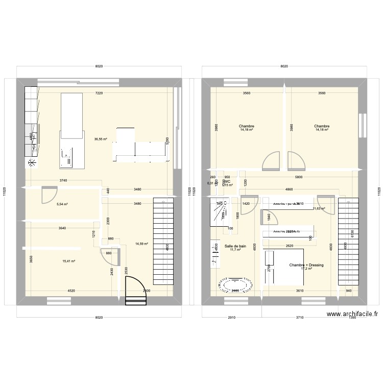 Maison V1 - Meslin. Plan de 11 pièces et 142 m2