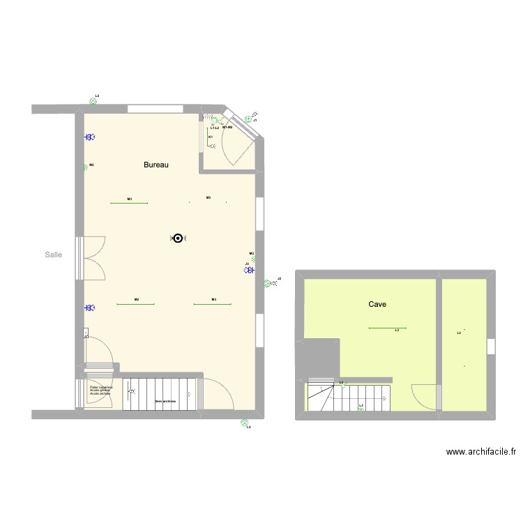 Entée Bureau. Plan de 0 pièce et 0 m2