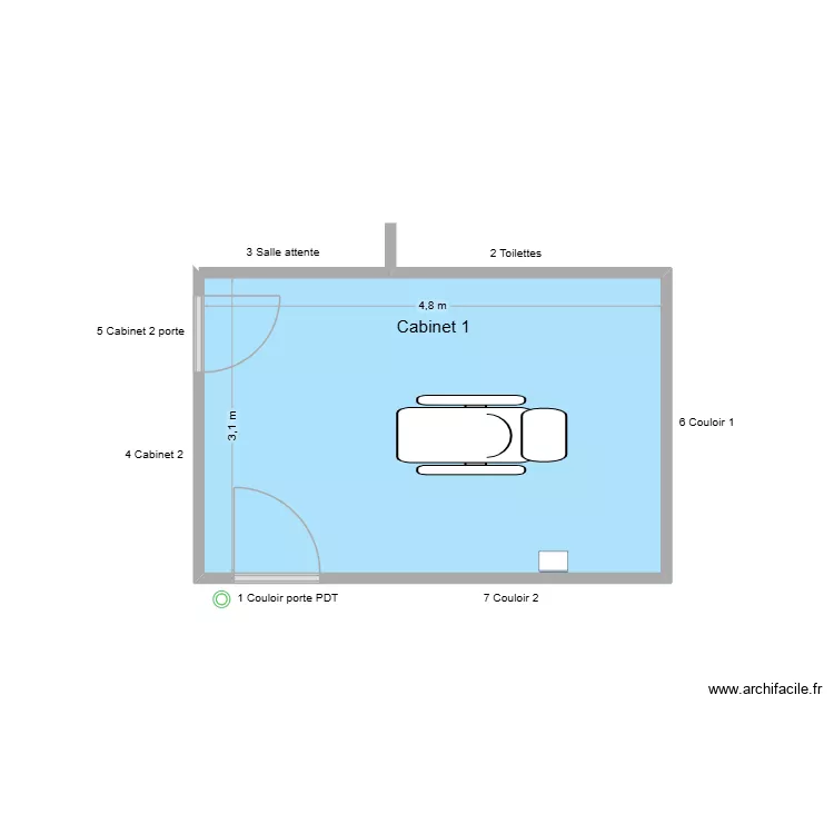 40252 Cabinet 1. Plan de 1 et 15 m² 40252 Cabinet 1. Plan de 1 et 15 m²