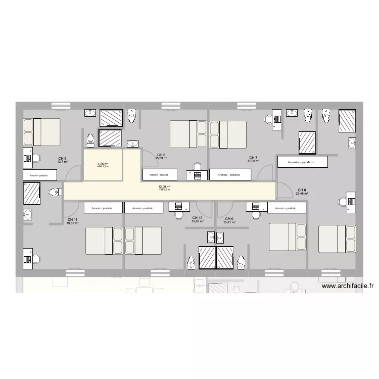 TALENCE M3 + M4. Plan de 19 Pièces et 343 m² TALENCE M3 + M4. Plan de 19 Pièces et 343 m²
