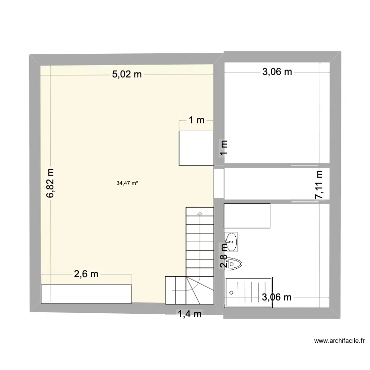 PLAN CHALET. Plan de 1 et 34 m² PLAN CHALET. Plan de 1 et 34 m²