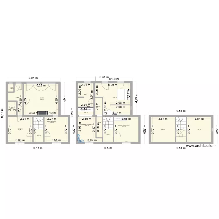 Lieutenant Mazel 3 &eacute;tages. Plan de 