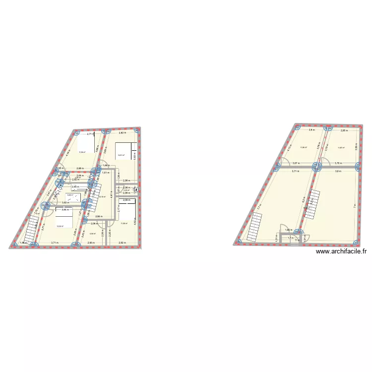 Appartements 2. Plan de 13  et 174 m²