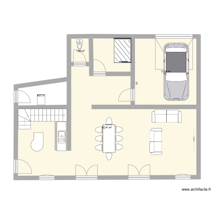 martin thomas. Plan de 3 pièces et 81 m2