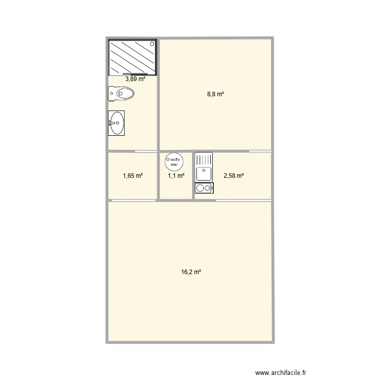 Appartement Alexandre. Plan de 6 pièces et 34 m2