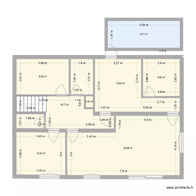 kervignac2. Plan de 8  et 97 m²