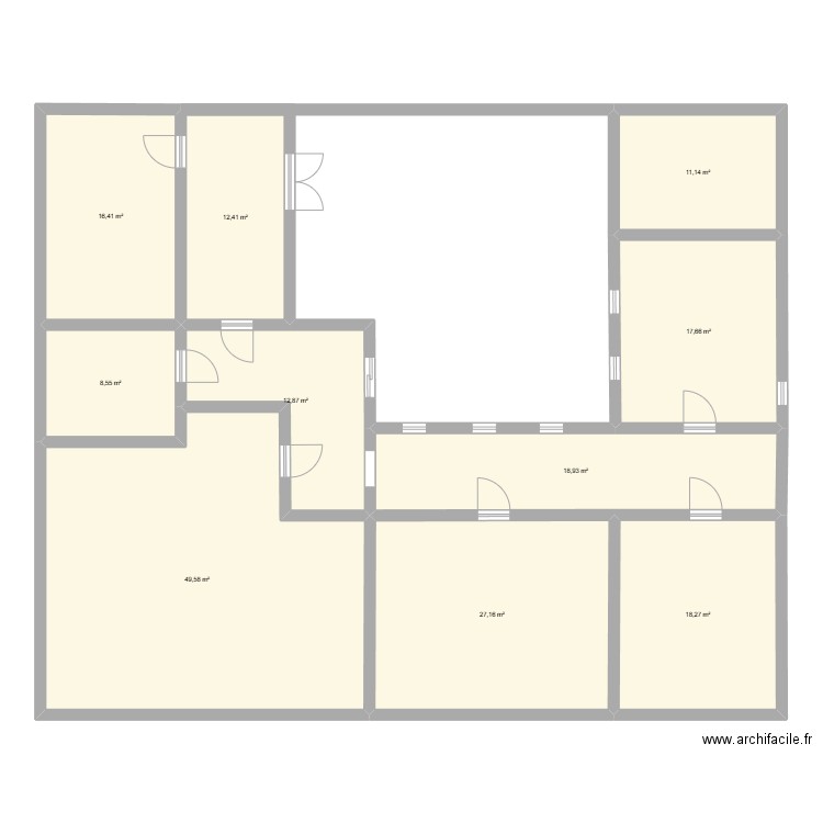 indep. Plan de 10 pièces et 193 m2