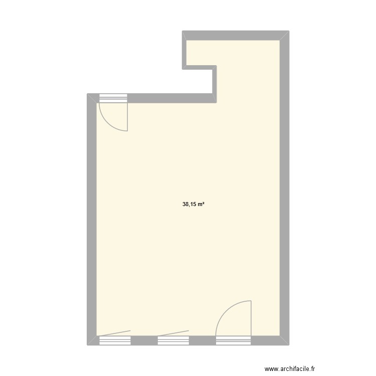 appartement rdr. Plan de 1 pièce et 38 m2