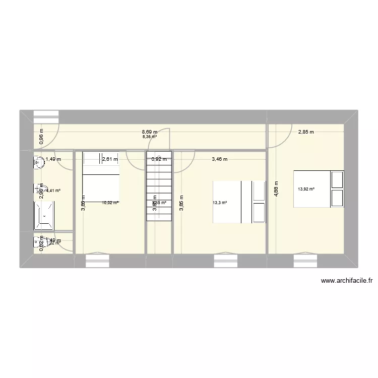 R+2 grande maison. Plan de 7 et 55 m² R+2 grande maison. Plan de 7 et 55 m²