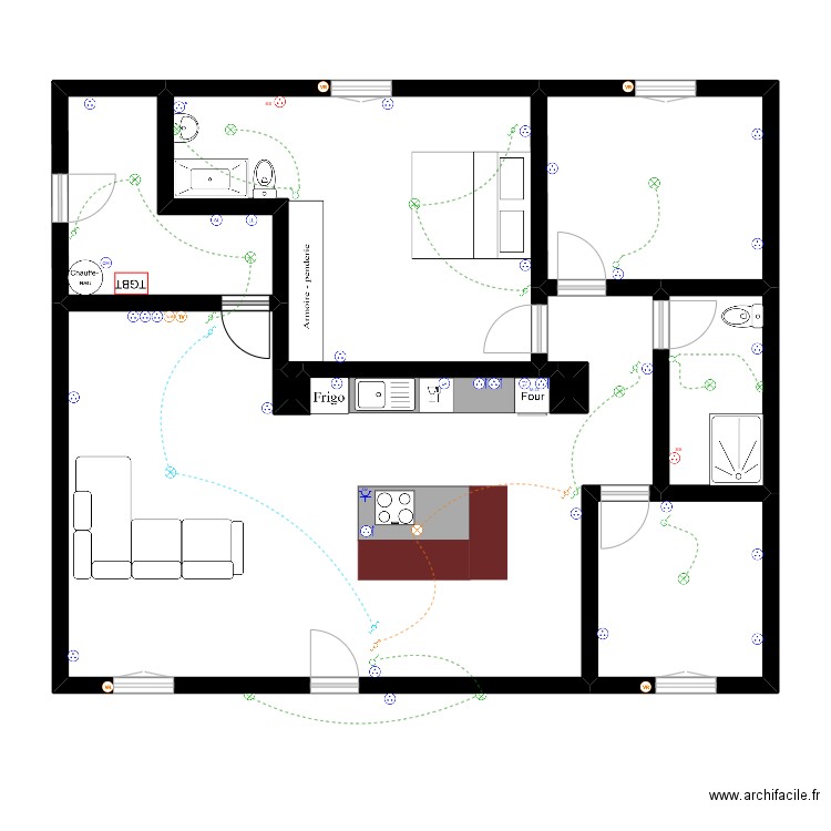 benoit paul. Plan de 8 pièces et 104 m2