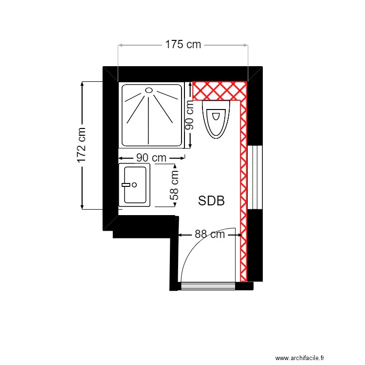 ROUX PROJET SALLE DE BAIN 2. Plan de 0 pièce et 0 m2