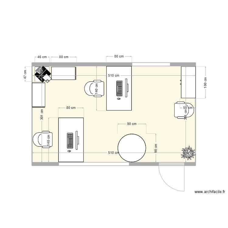 bureau sinistres 2. Plan de 1 pièce et 15 m2