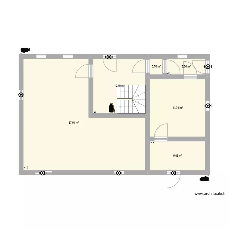 alarme maison. Plan de 6 pièces et 69 m²