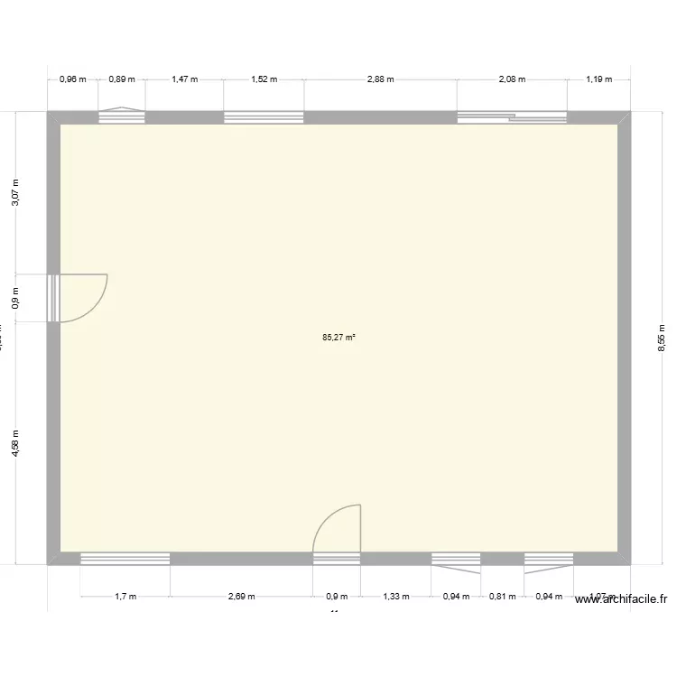 8575. Plan de 1 Pièce et 85 m² 8575. Plan de 1 Pièce et 85 m²