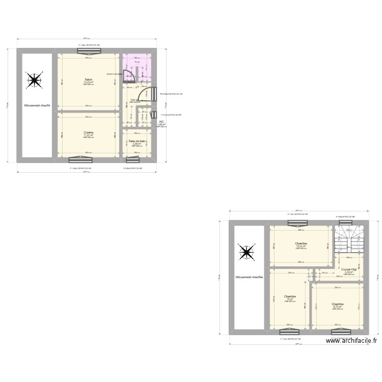 ML25004653 ROUTIER. Plan de 13 pièces et 100 m2