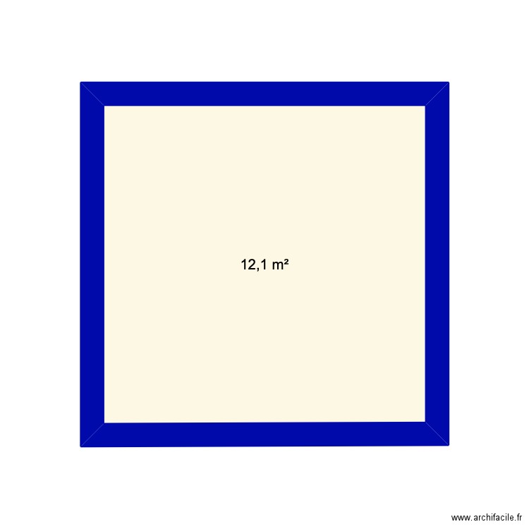 chambre. Plan de 1 pièce et 12 m2