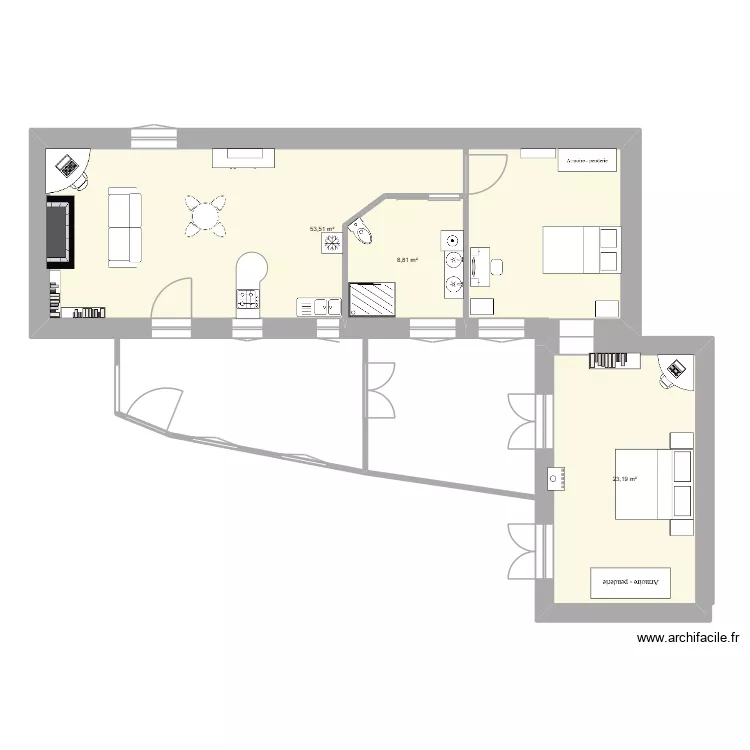 essai 2. Plan de 3  et 86 m²