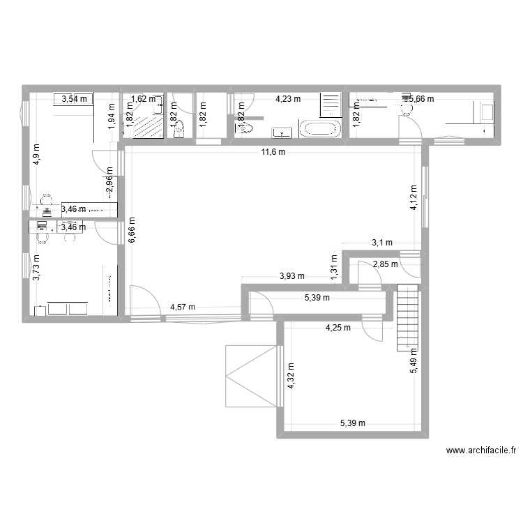 Maison Decines projet 2. Plan de 11 pièces et 152 m2