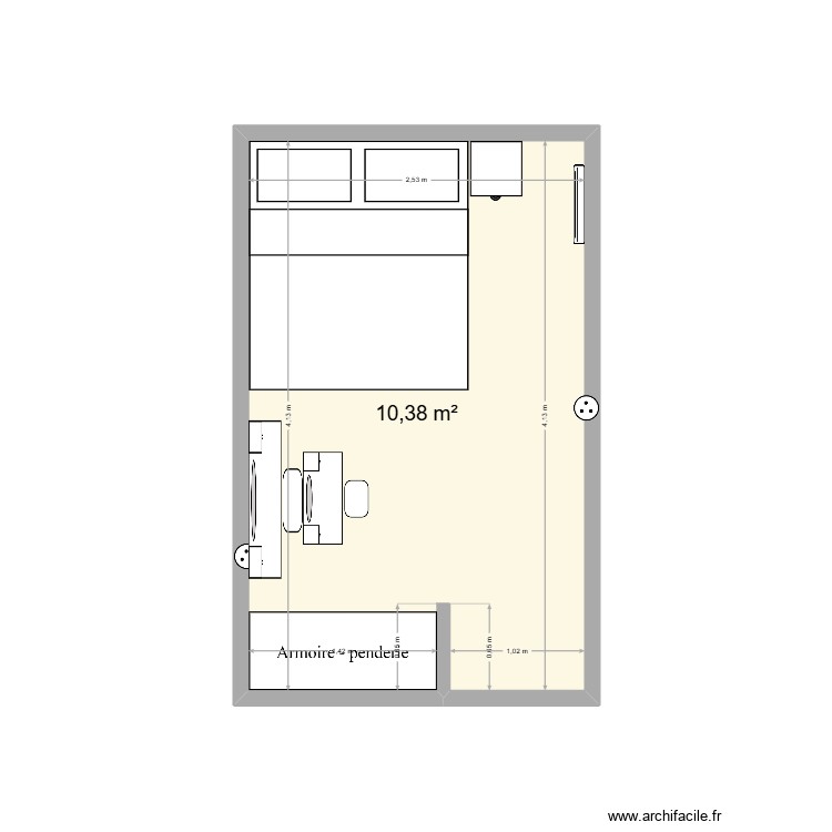 chambre. Plan de 0 pièce et 0 m2