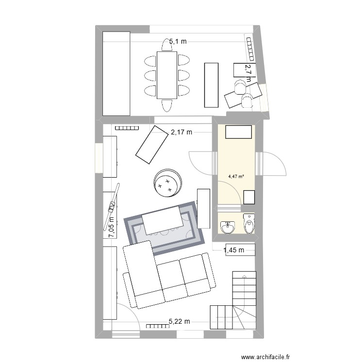 Lobb2. Plan de 1 pièce et 4 m2