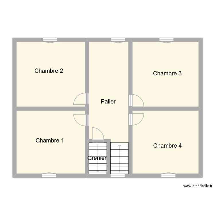 riffet etage. Plan de 6 pièces et 108 m2