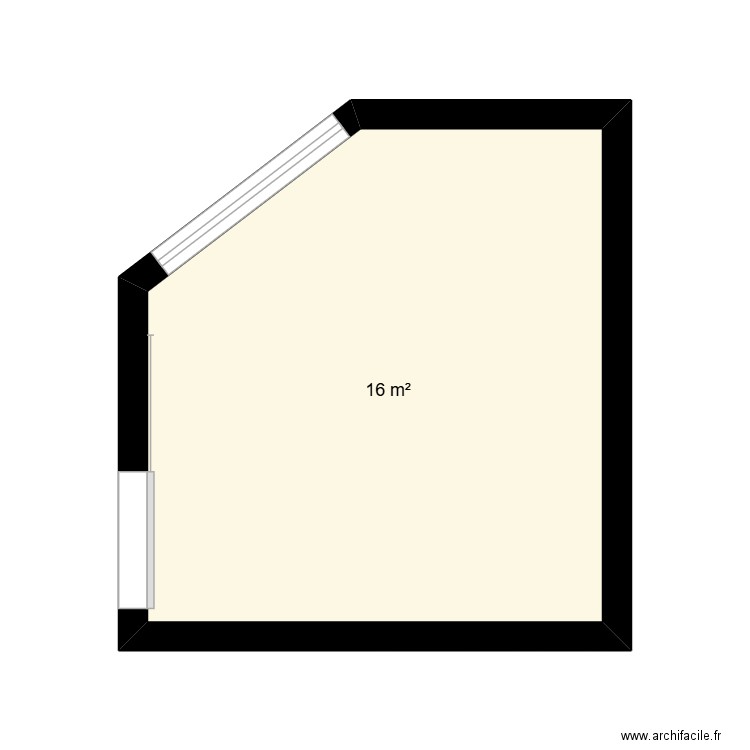 Libererie Rhimo Ben Ajjiba. Plan de 1 pièce et 16 m2