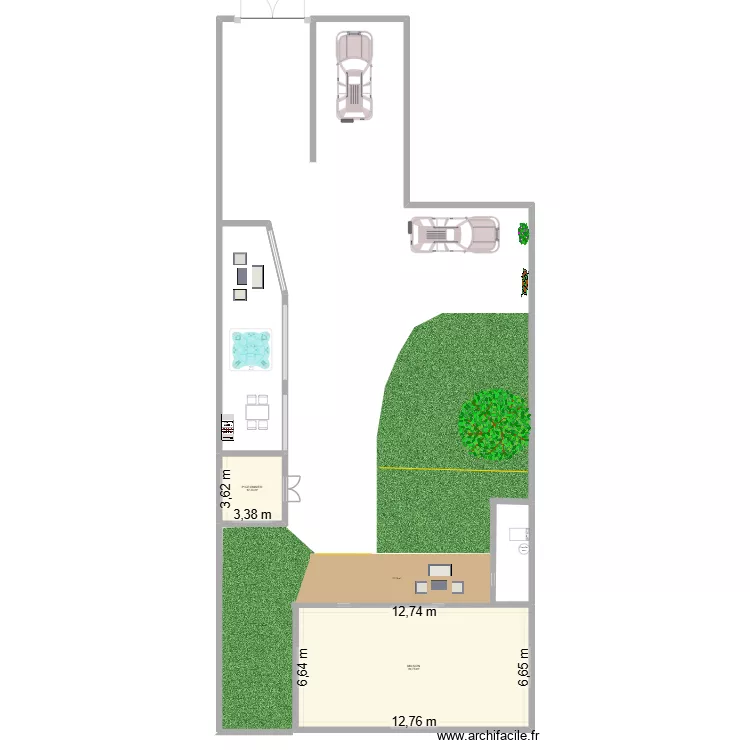 PLAN COUR. Plan de 2  et 97 m²