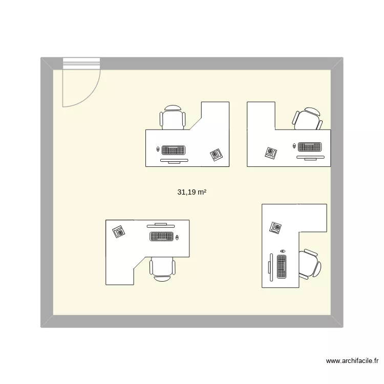 PObureaux. Plan de 1 Pièce et 31 m² PObureaux. Plan de 1 Pièce et 31 m²