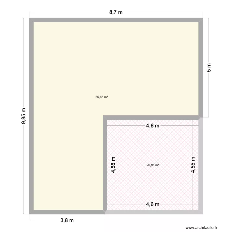 Plan de masse Dages. Plan de 2  et 77 m²