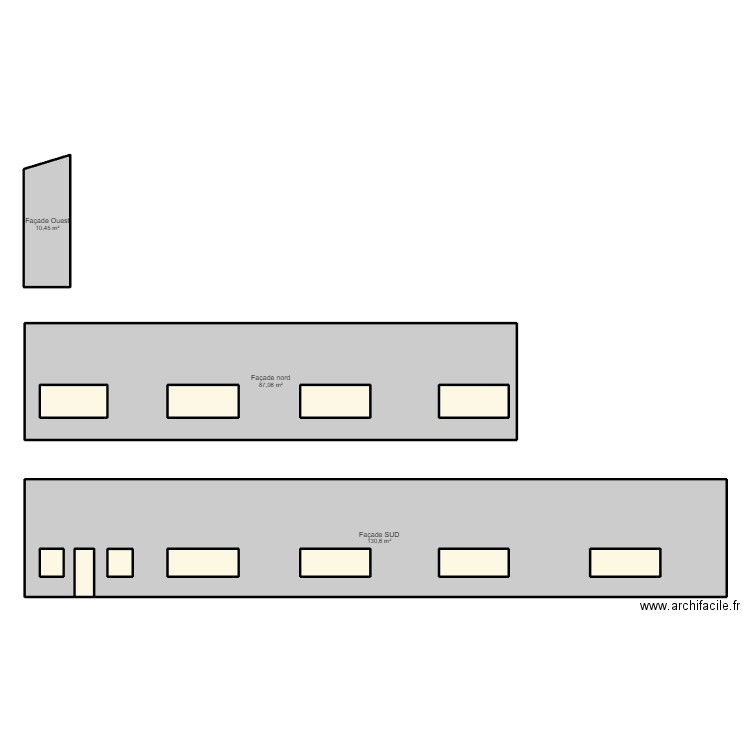 Façades Cytises, 228m2. Plan de 14 pièces et 297 m2